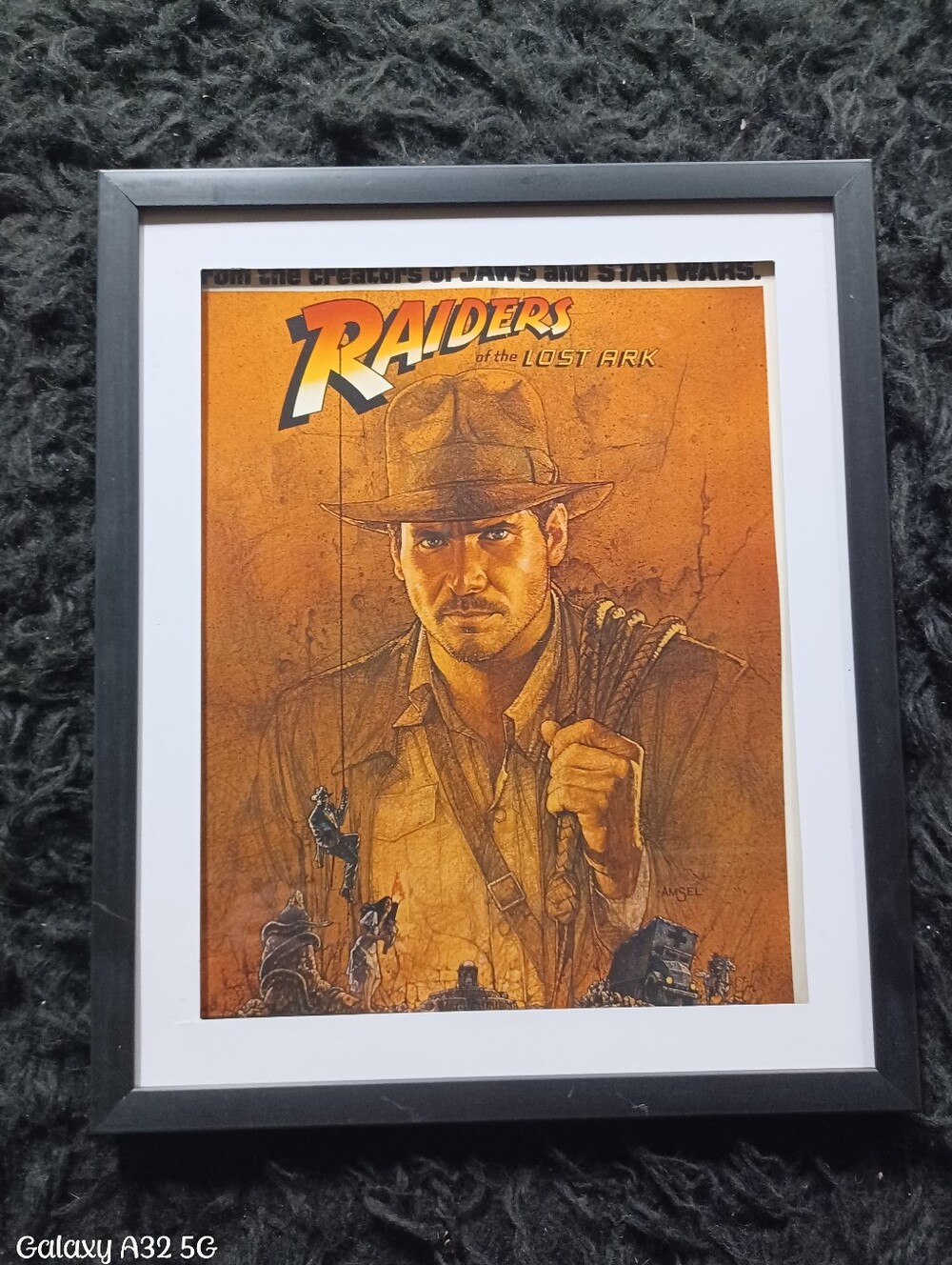 Raiders of the Lost Ark Framed Print, Amsel Indiana Jones, Ready To Hang